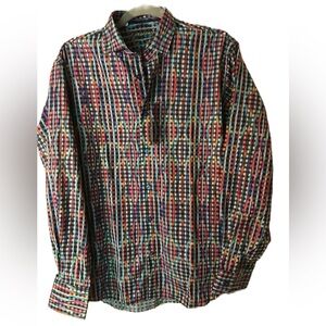 Pinto Ranch Multicolor Plaid Checkered Men's Long Sleeve Button Up Shirt
